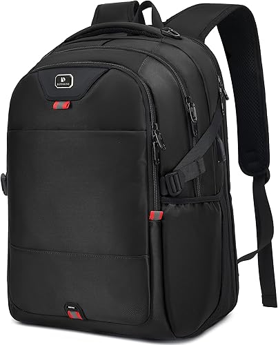 Mochila para laptop, extra grande, compatible con la TSA, mochilas de viaje para universidad, Negro -, Mochila para laptop, mochila universitaria,