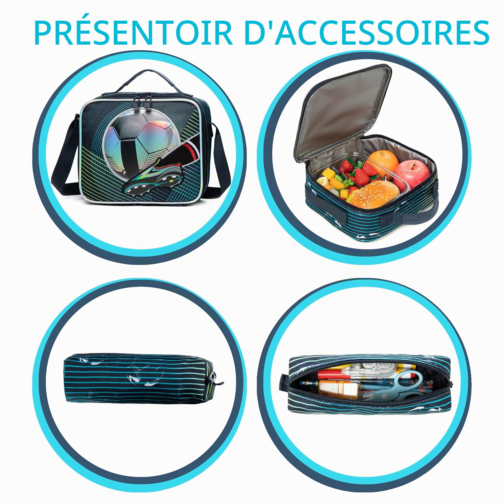 HTgroce Cartable a Roulette Garçon Primaire, Cartables Scolaire Trolley Bag Sac à Dos avec roulettes Léger CP Cartable Ensemble de Sac de Voyage pour L'école, Le Voyage, la randonnée.