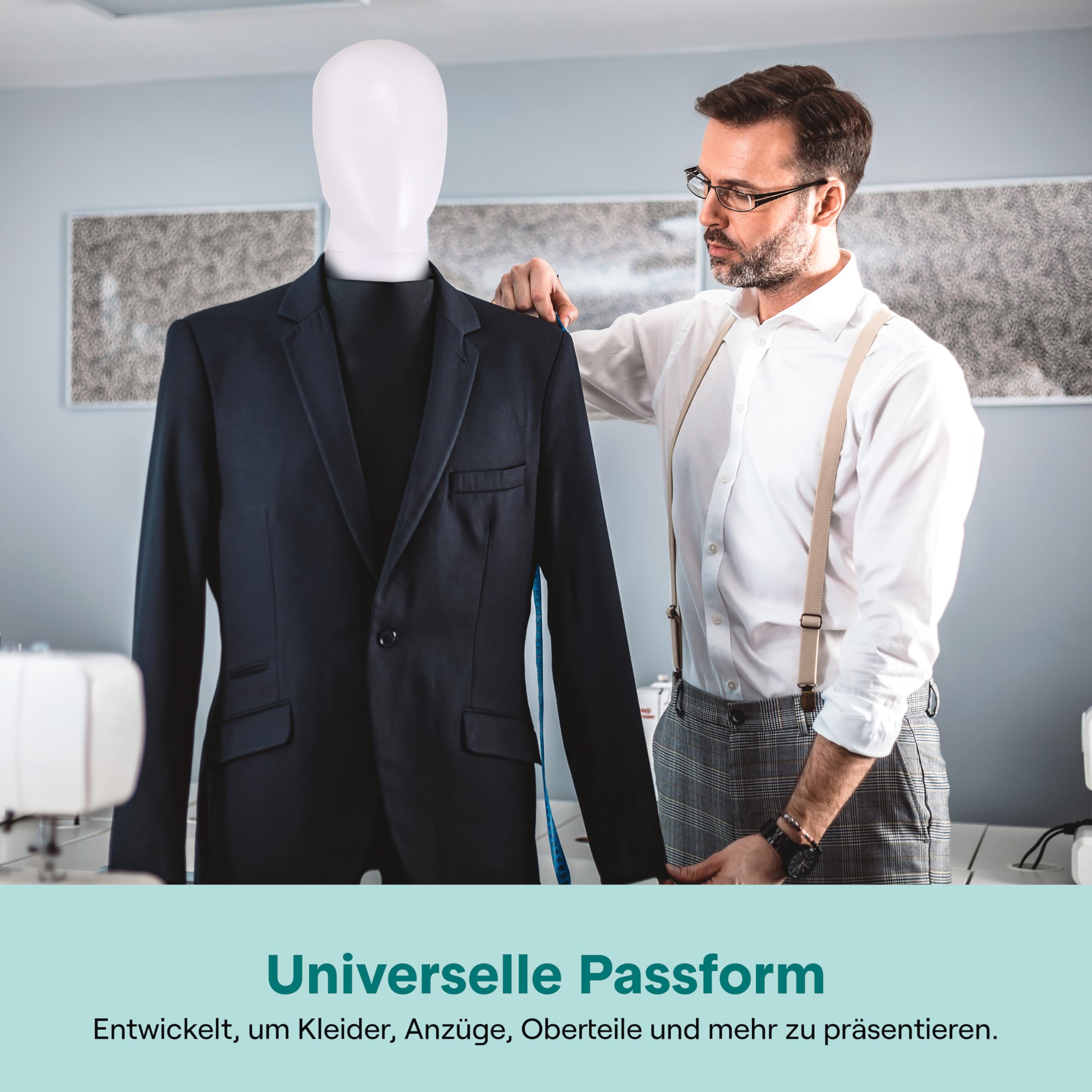 SereneLife 185 cm Große Männliche Schaufensterpuppe mit Verstellbarem Kopf, Flexiblen Gliedmaßen und Abnehmbarem Design – Ideal für Bekleidungsgeschäfte, Boutiquen, Ausstellungen und mehr