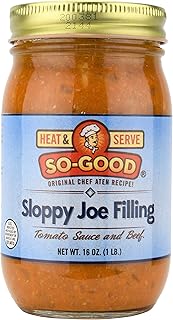 So-Good Sloppy Joe Filling with Ground Beef 16 oz Jar - Just Heat and Serve