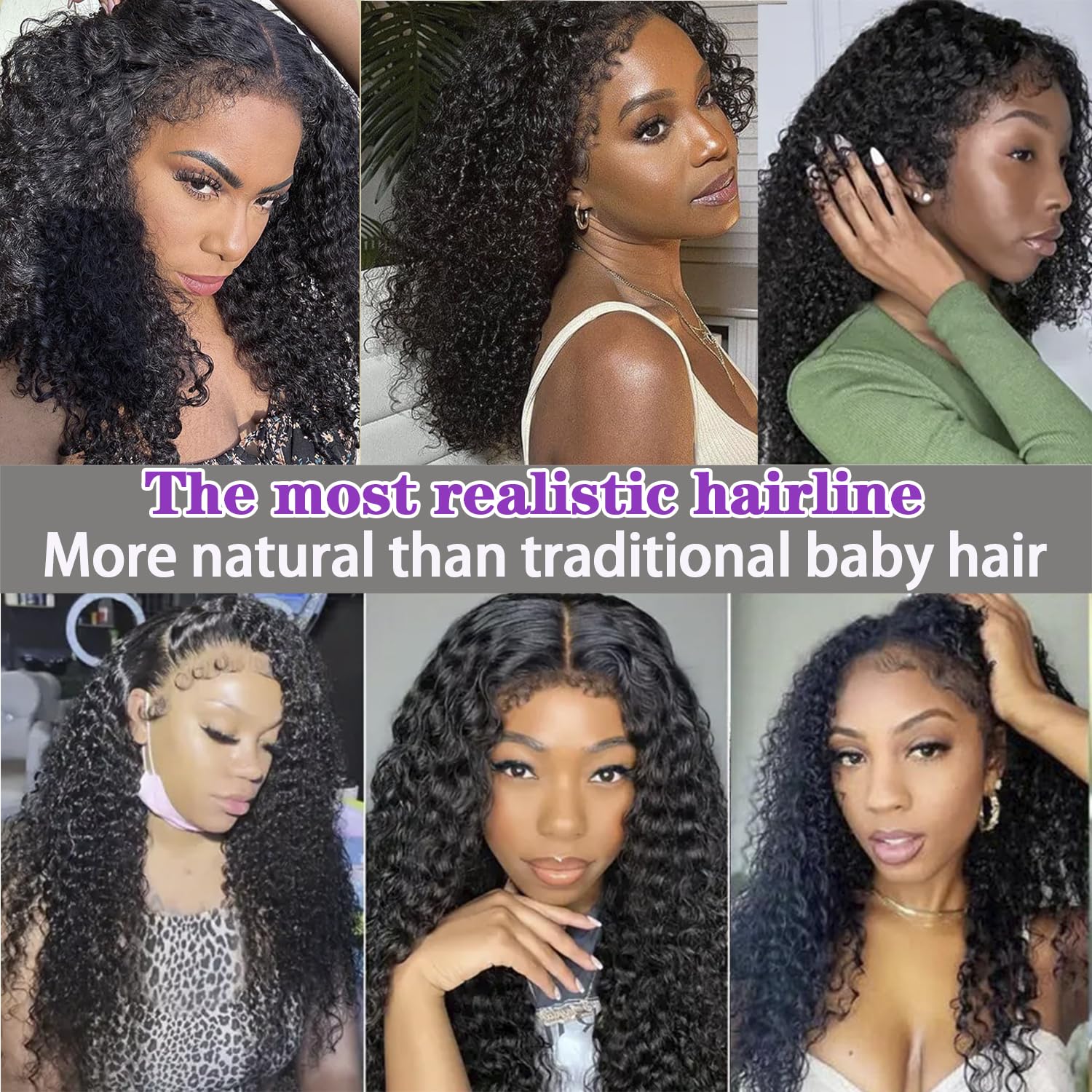 Natural 4C Edges Curly Lace Front Wig Curly Human Hair -West Kiss Hair
