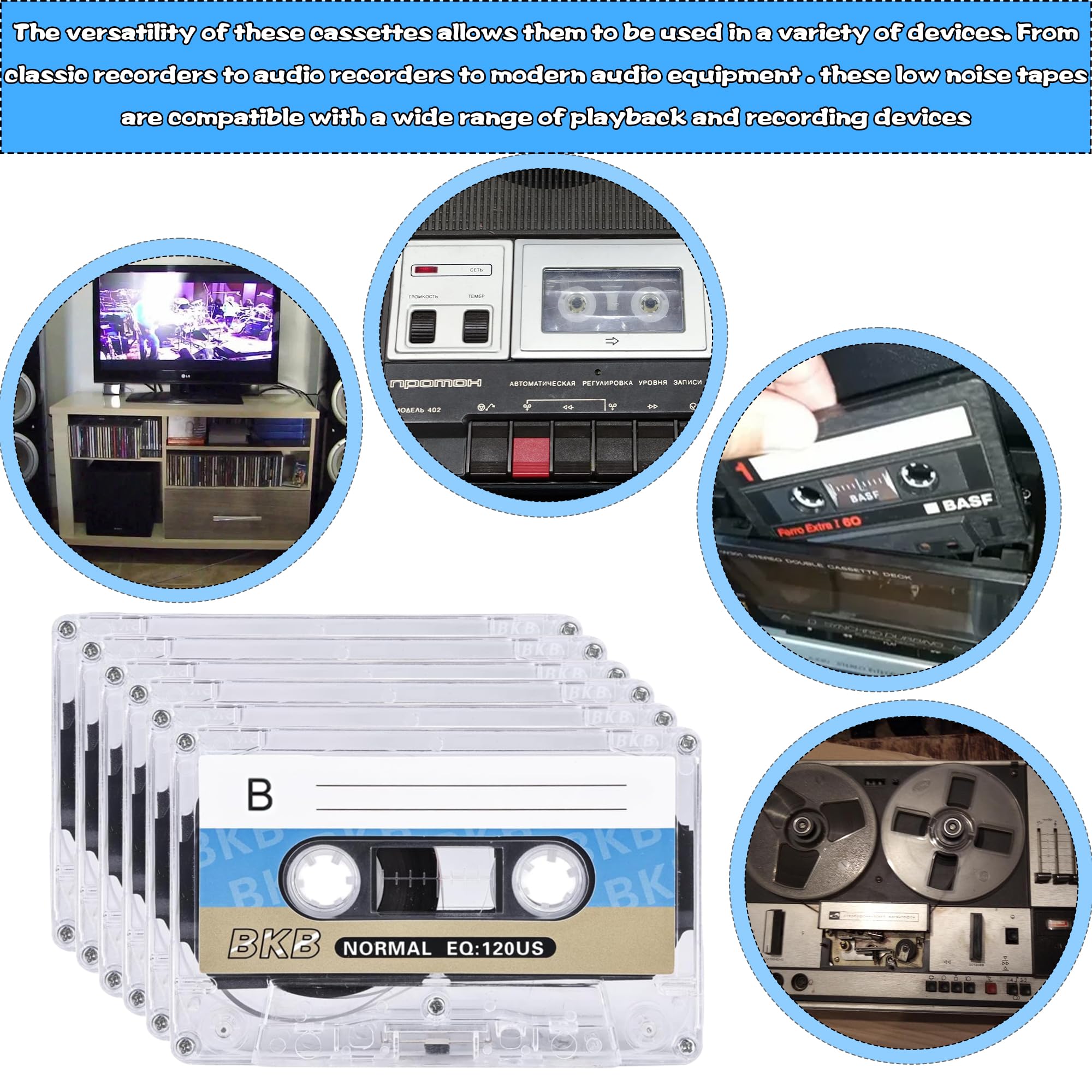 10 sztuk pustych kaset audio: niski poziom szumów, kasety muzyczne 90 min, nadają się do wykładów, seminariów i codziennych nagrań