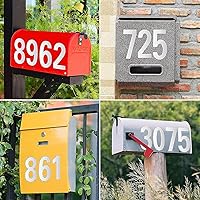Vista 8 de Números reflectantes para buzón para exteriores – 30 calcomanías impermeables para números de buzón, grandes de 3 pulgadas, autoadhesivos, números