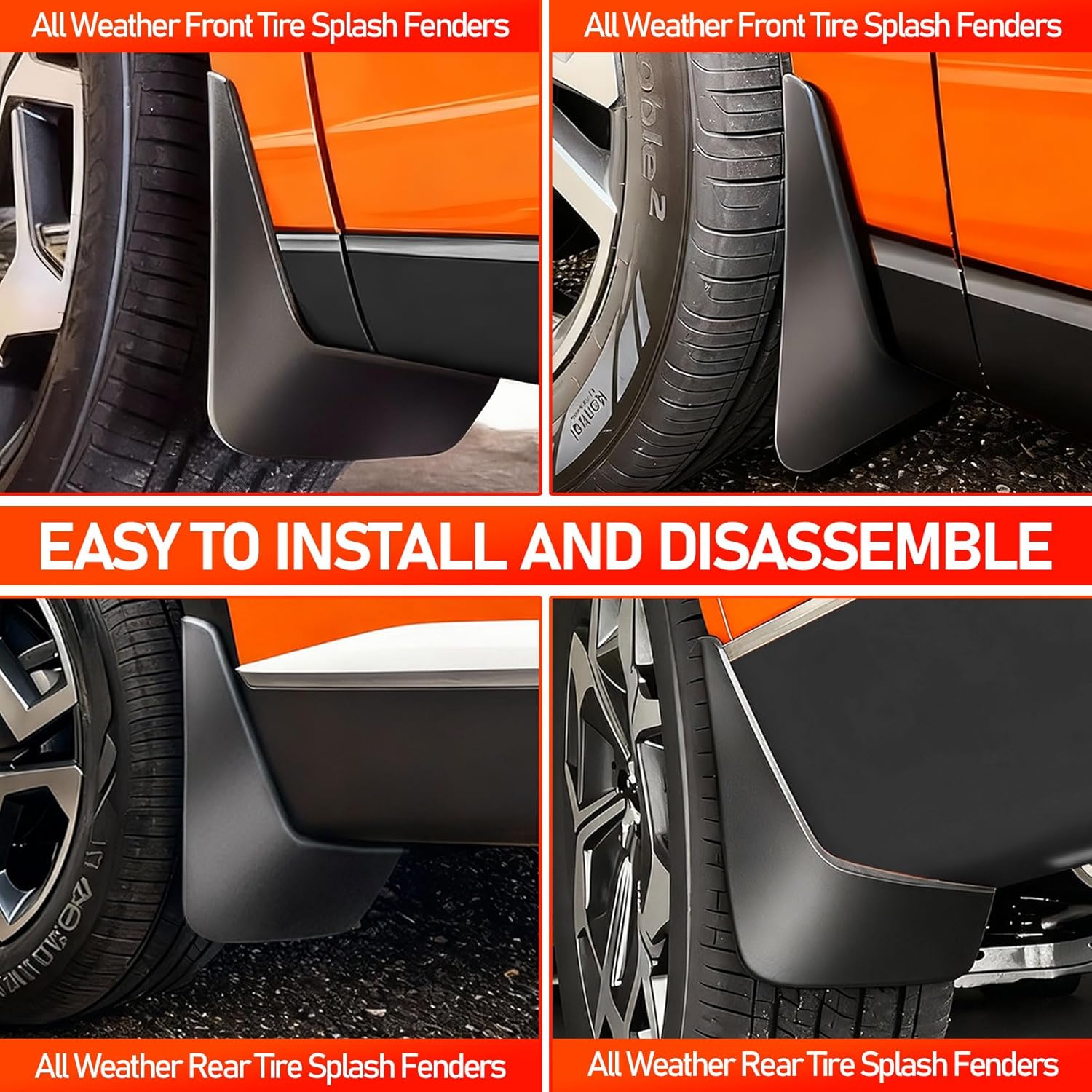 Mud Flaps for Hyundai Santa Fe 2024 2025,All Weather 4PCS Heavy Duty Splash Guards Compatible with Santa Fe Exterior Accessories,OEM Front Rear Mud Fender Flares No Drilling Tire Protector