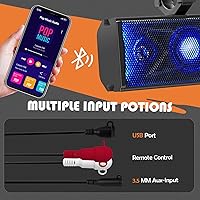 Vista 5 de Barra de sonido UTV de 17 pulgadas, barra de sonido ATV de 4 altavoces, sistema de sonido UTV, altavoces SXS, conectividad Bluetooth impermeable