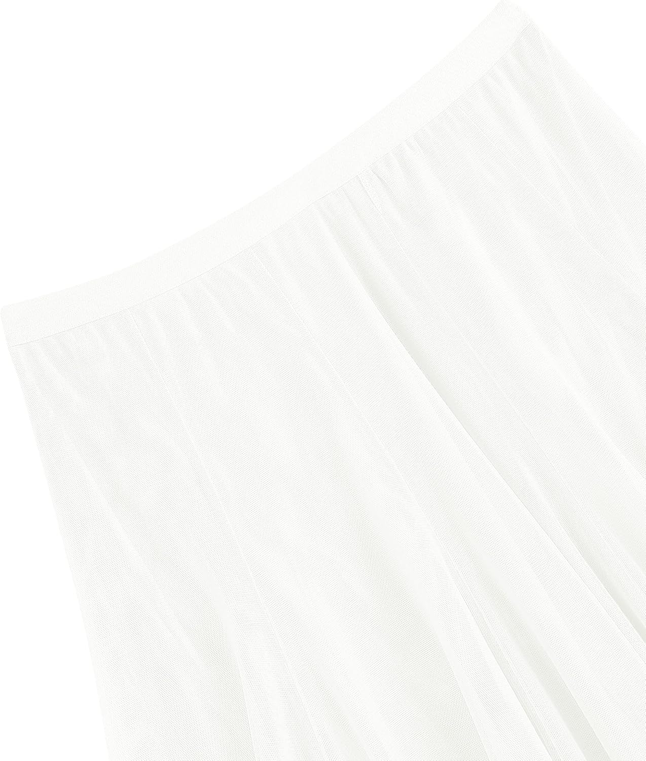 Urban CoCo Women's Tulle Skirt Elastic High Waist Layered Pleated Mesh Flowy A-line Midi Skirt - Image 3
