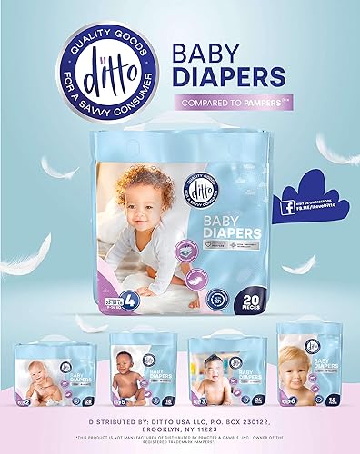 Miniatura 6 de Ditto Pañales para bebé talla 4 (160 unidades) Pañales desechables transpirables Protección contra fugas de 12 horas e indicador de humedad