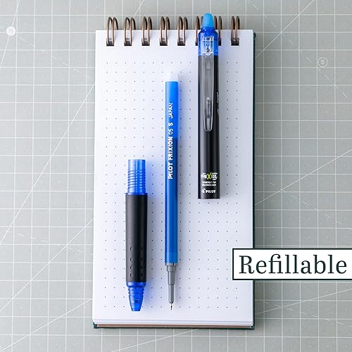 Miniatura 2 de PILOT FriXion Synergy Clicker - Bolígrafos de tinta de gel borrables, recargables y retráctiles, punta extra fina de 0.5 mm, paquete de 12, azul,