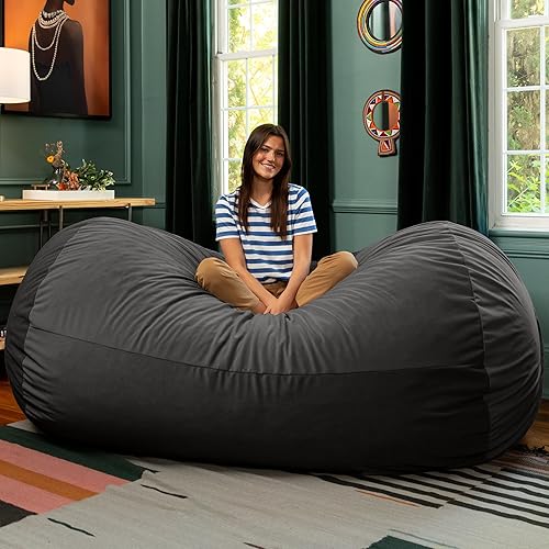 Miniatura 26 de Puff/tumbona gigante Saxx de la marca Jaxx, Espuma, Carbón Carbón vegetal,Camello,Chocolate,Negro -,Gris,Marfil,Terciopelo negro exuberante,Verde