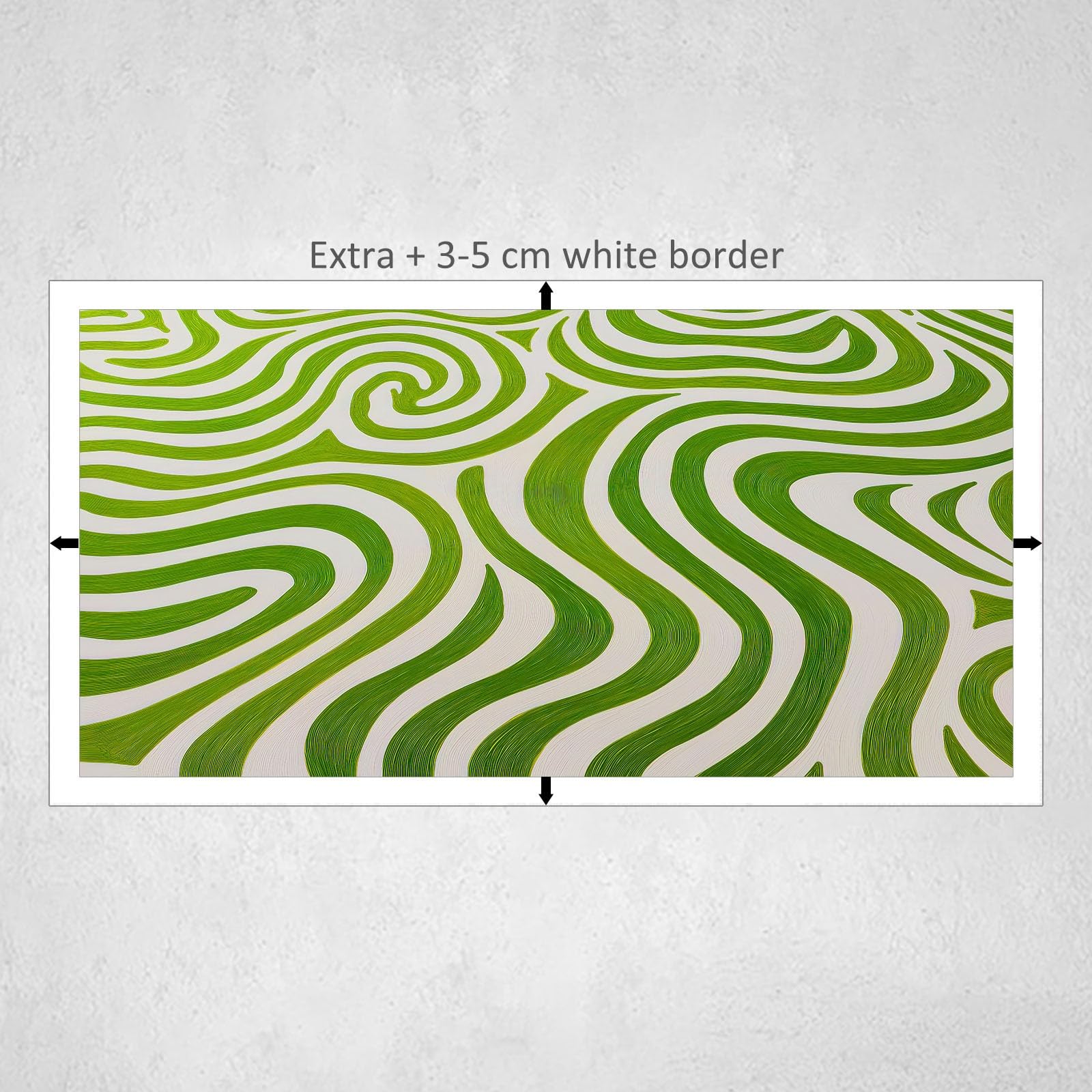 Genérico Cuadro Lienzo Decoracion Moderno Grande Rayas Verdes Onduladas 100x75cm Cuadros Decorativo con Marco, Cuadro Pared para Salon Dormitorio Baño Pasillo Hogar