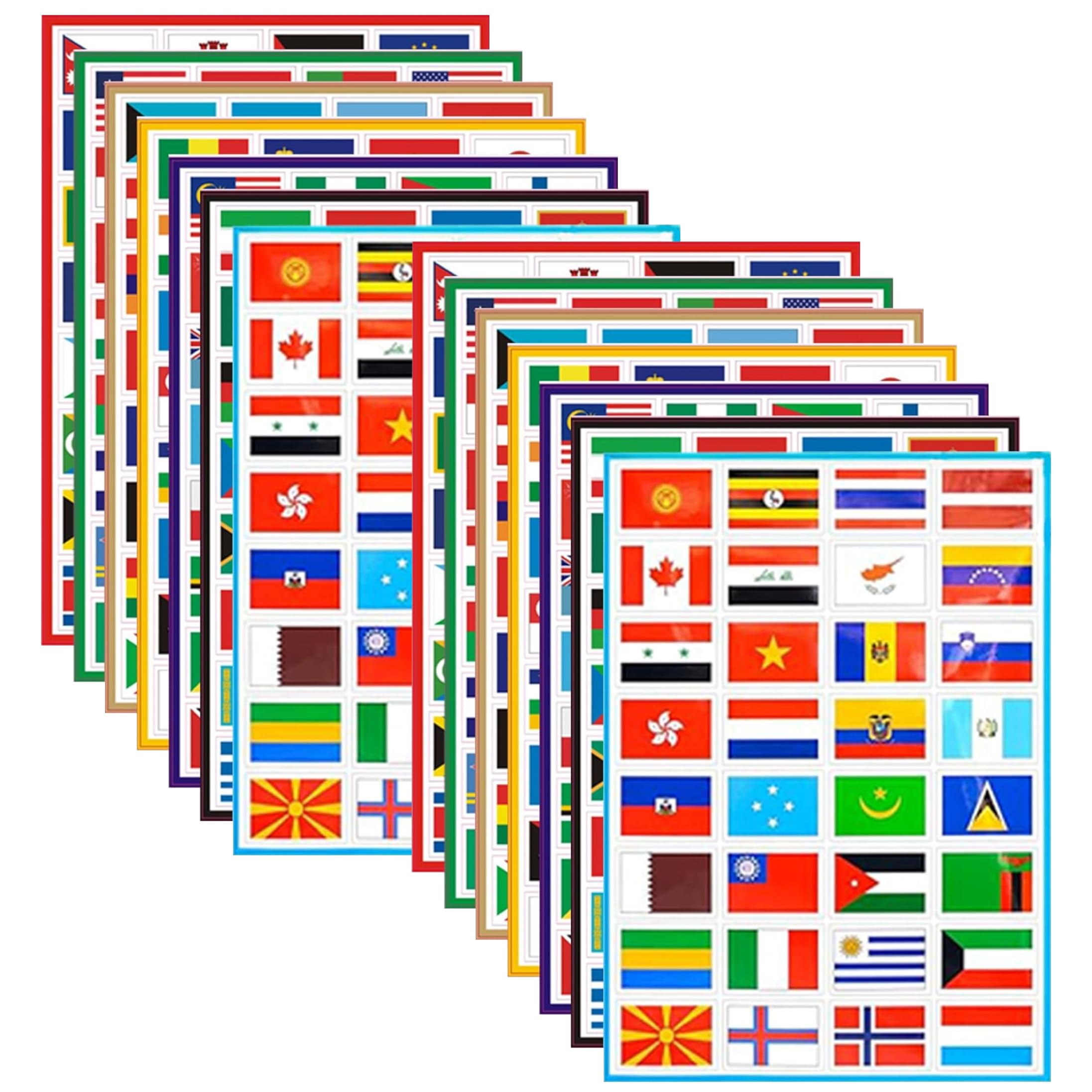 Neptuiby Country Flags, Country Flag Stickers, Assorted Flags of the World for Face, Luggage & Suitcase Waterproof Pvc Stickers for & Football Events.