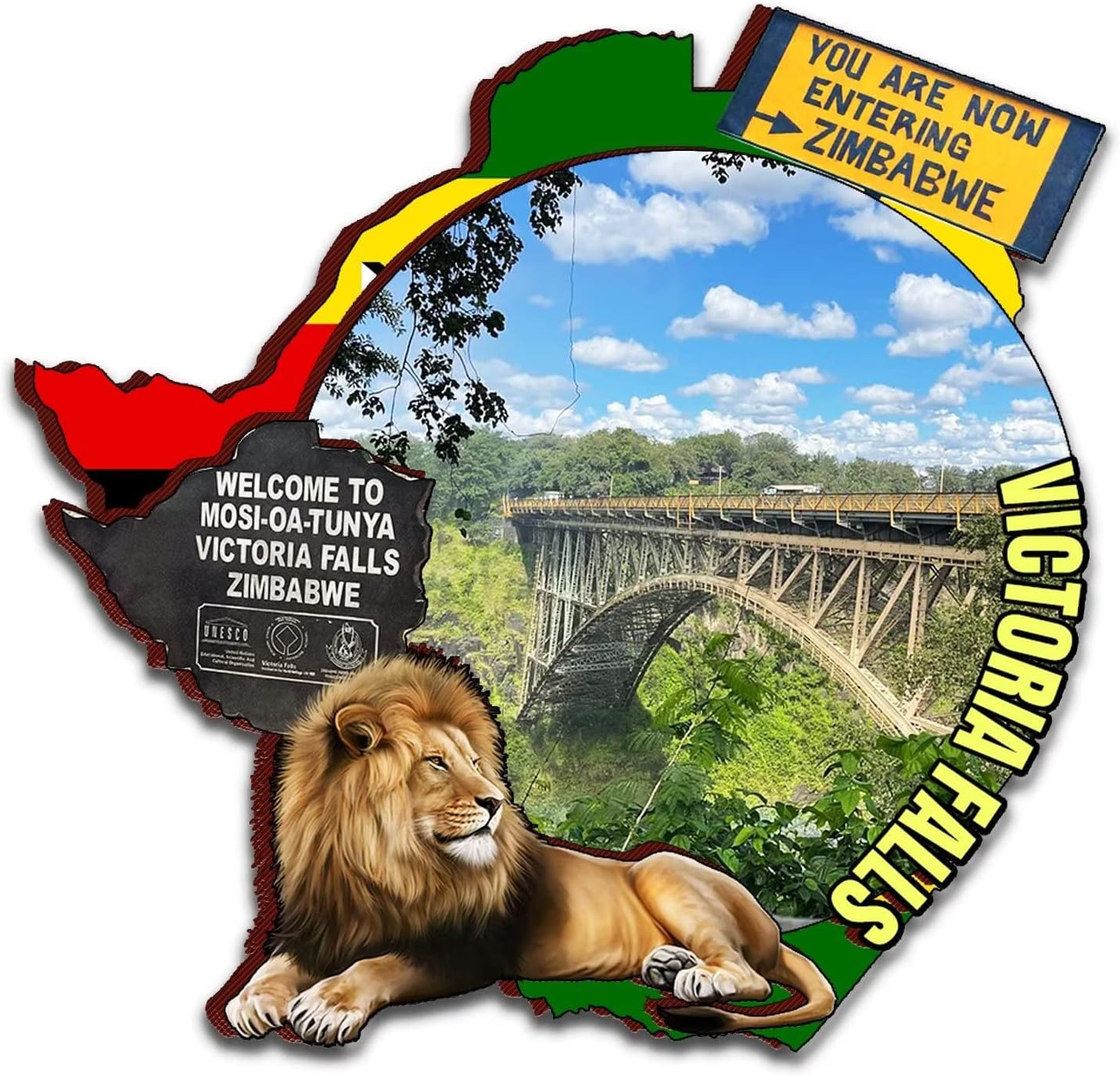 Victoria Falls Zimbabwe Magnet Fridge Magnet Wooden 3D Landmarks Travel Collectible Souvenirs Decoration Handmade-2