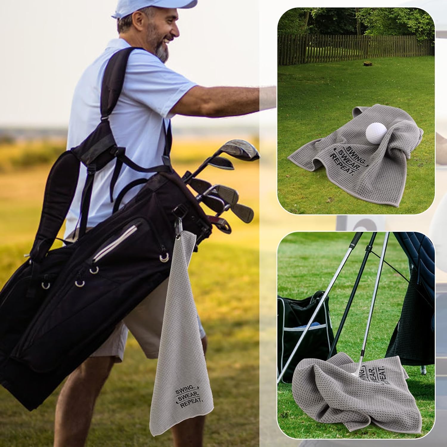 Golf Gifts for Men Unique Funny Golf Gifts Including Tumbler Mug Socks Sport Towel Leather Notebook Notepad Relief Stress Ball for Birthday Christmas Father Day - Image 6