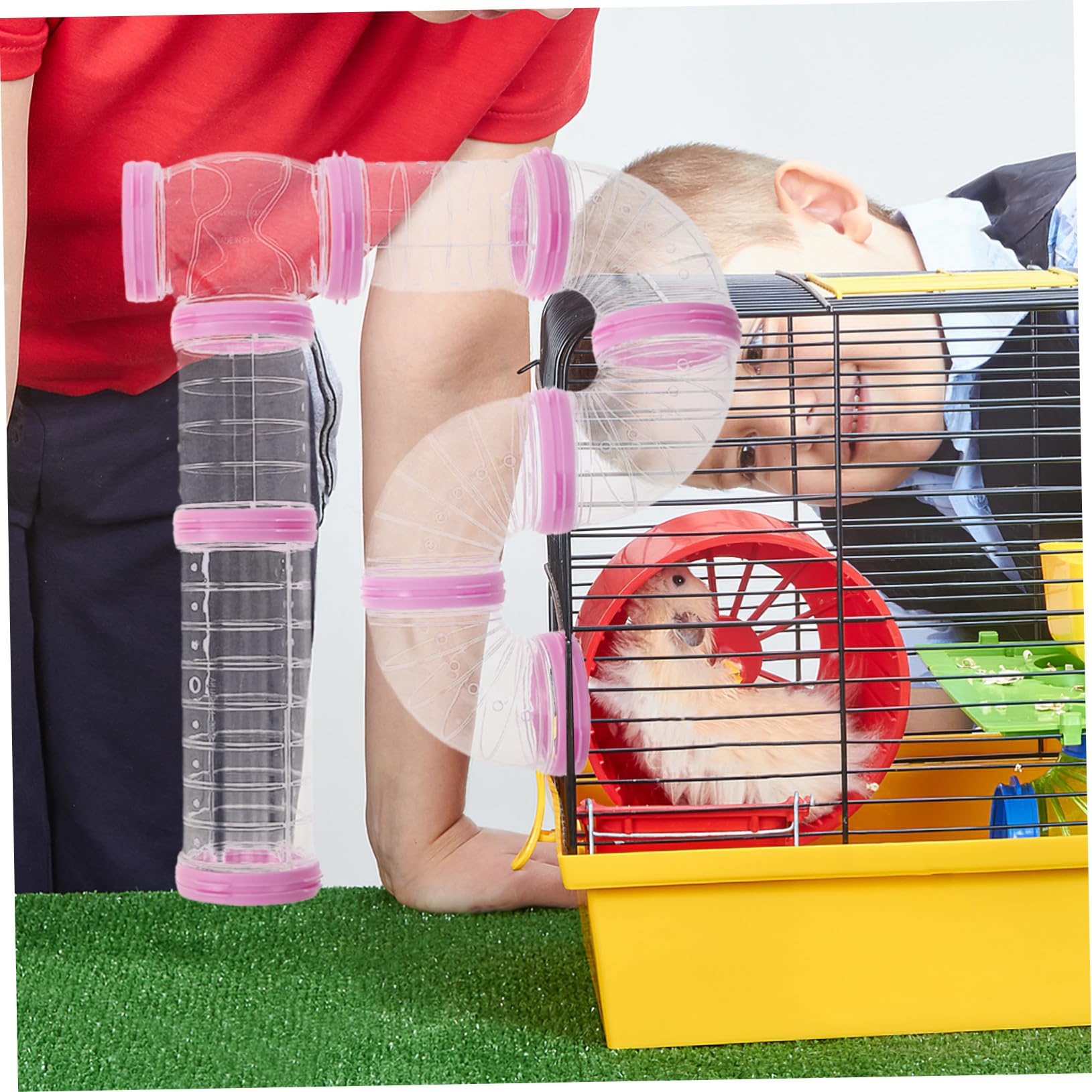 NUOBESTY 2sätze Faltbarer Hamster-spieltunnel für Kleintiere Transparenter Hamsterröhrentunnel Spielzeugtunnel aus Kunststoff für Hamsterkäfige Meerschweinchenröhre zum Spielen und Toben