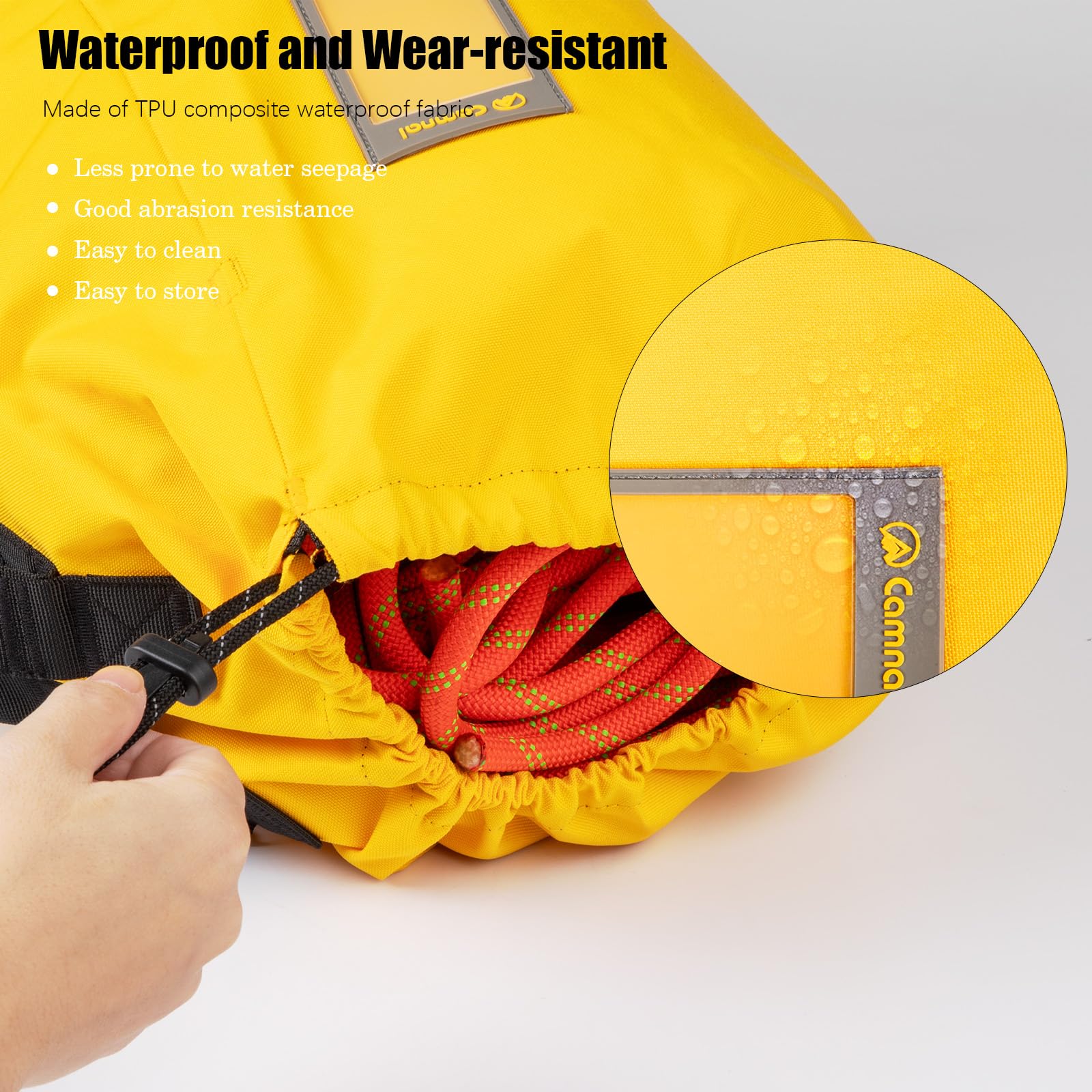 Seiltasche mit großer Kapazität, Kletterseiltasche, Kletterrucksack, wasserdicht, faltbar, Schulterrucksack mit Dichtigkeit und Tragegurten, Kletterausrüstungstasche (152 m)