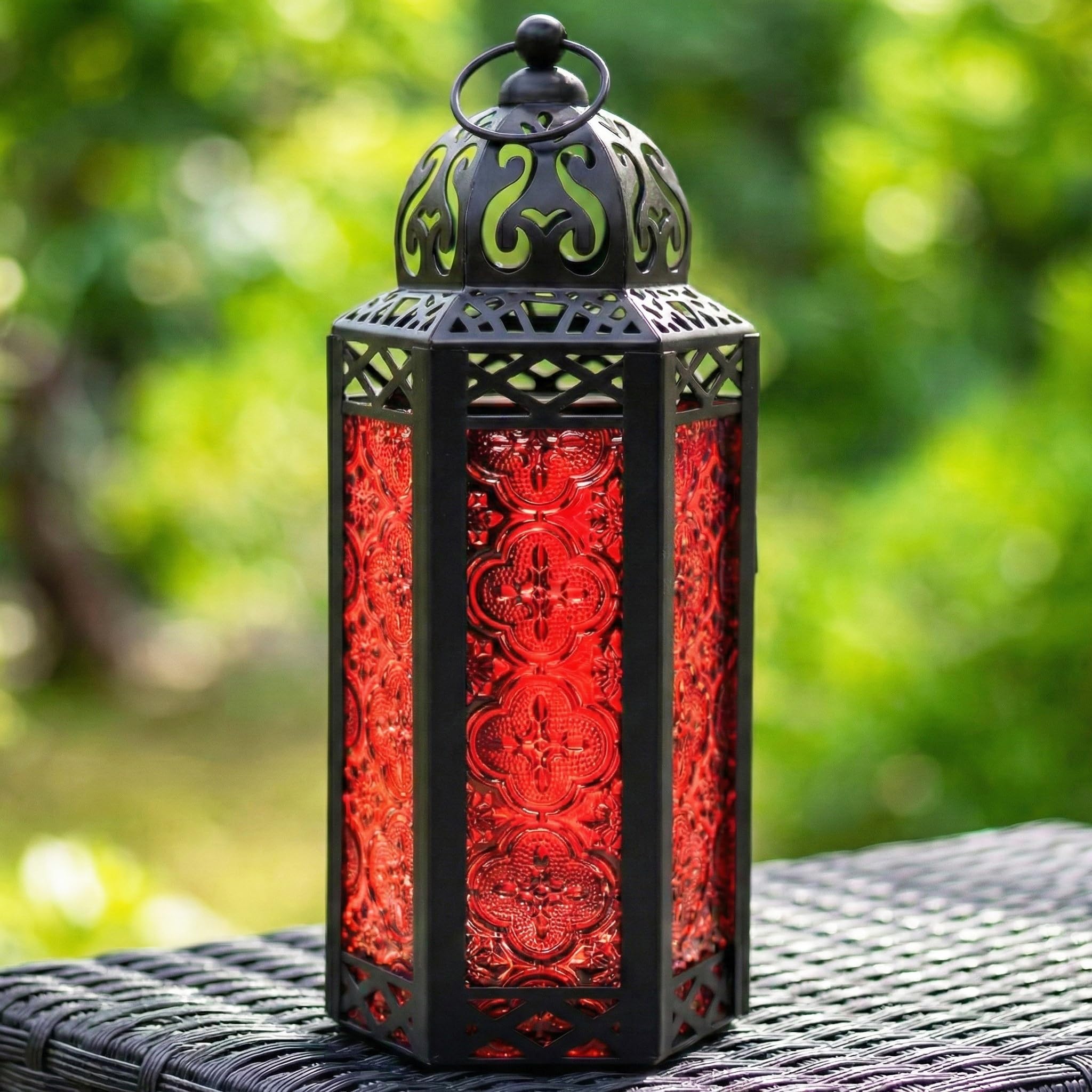 Lanterne in stile marocchino, metallo, Red, medium