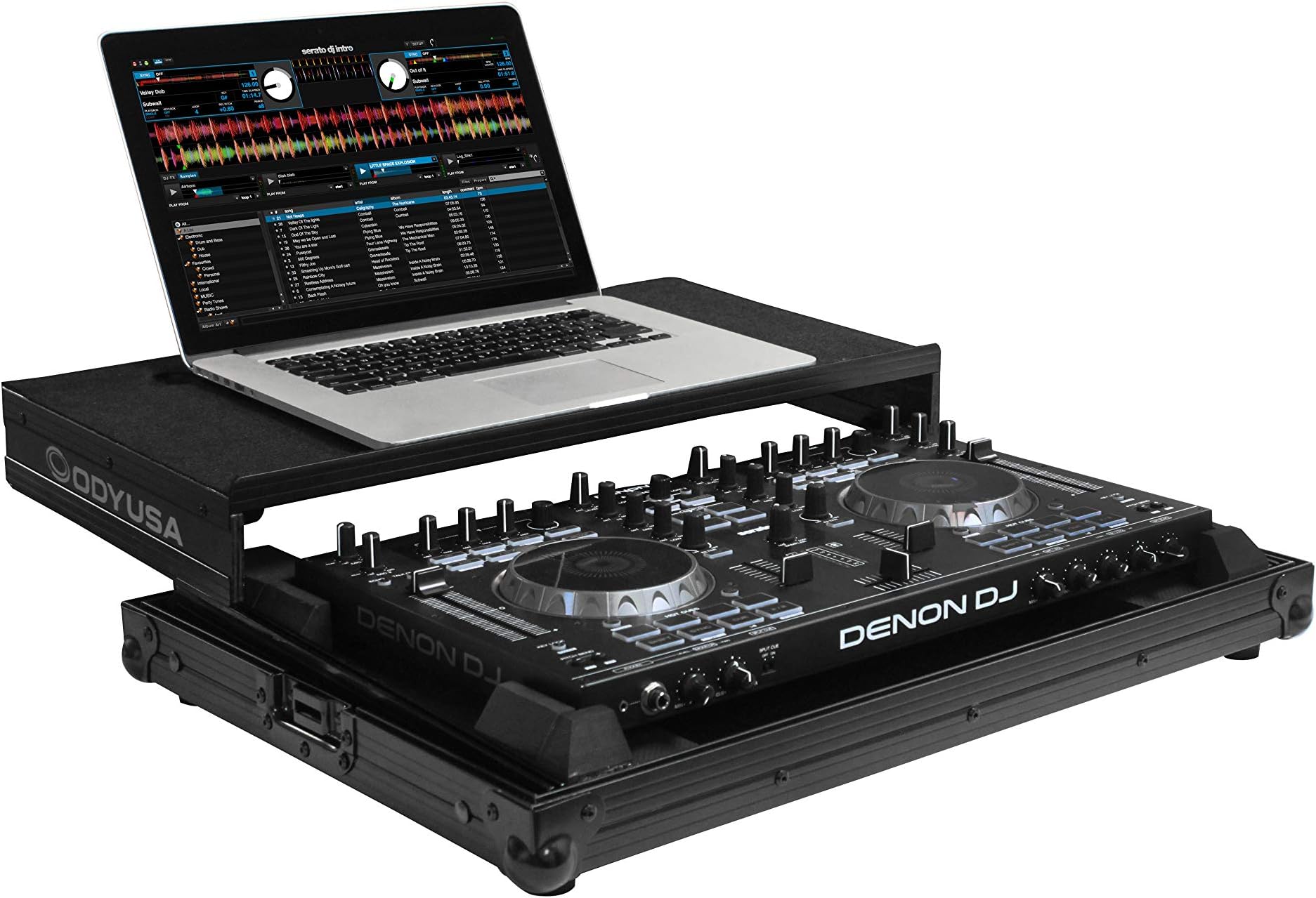 Odyssey Innovative Designs Black Label Low Profile Glide Style Case for Denon DN-MC4000 Controller - Black