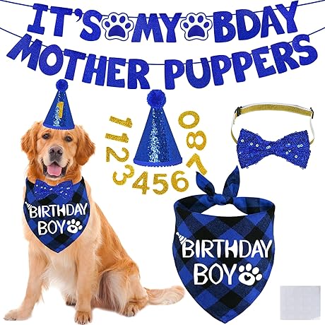 STMK Dog Birthday Decorations X-Large Blue