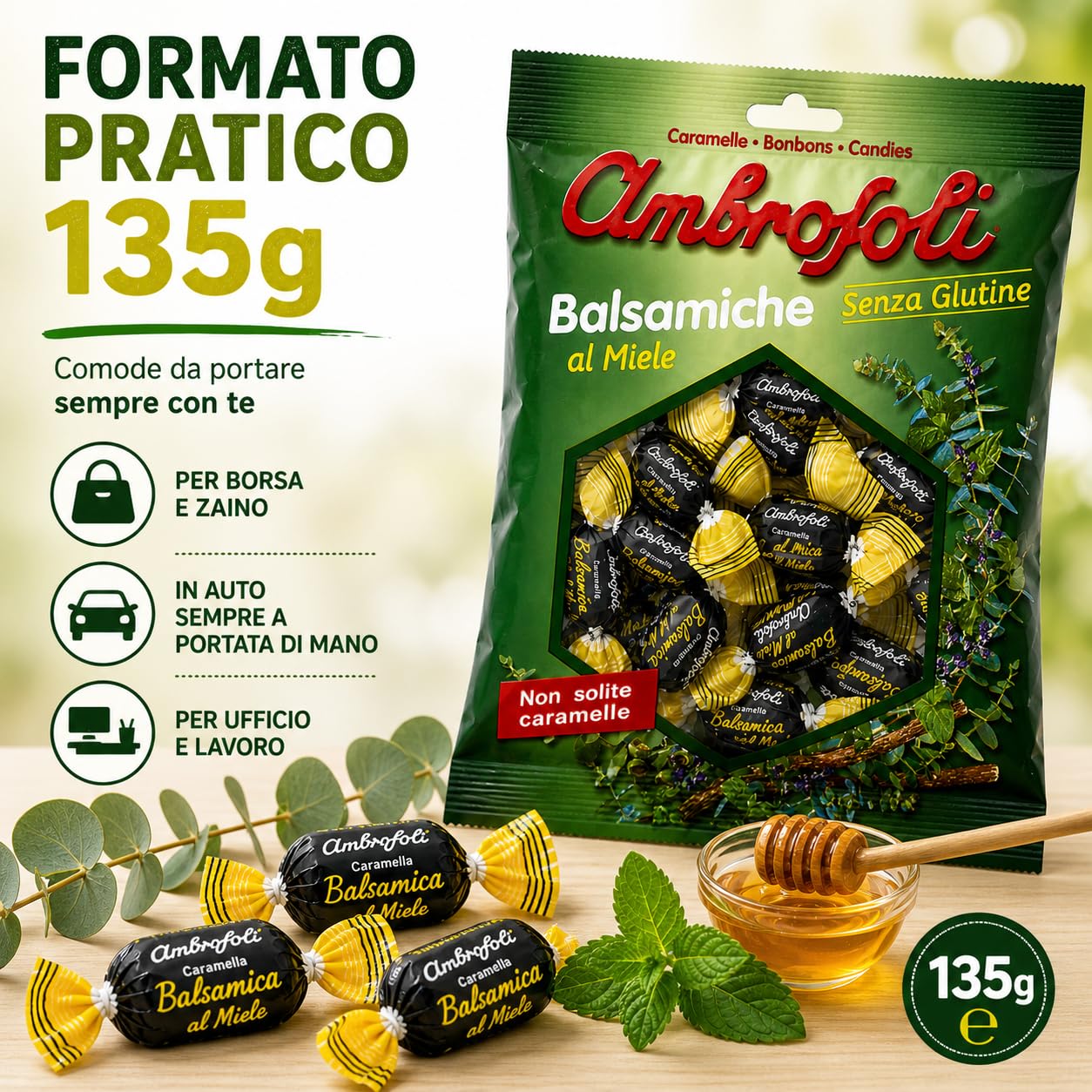Ambrosoli Süßigkeiten, Honig, 135 g