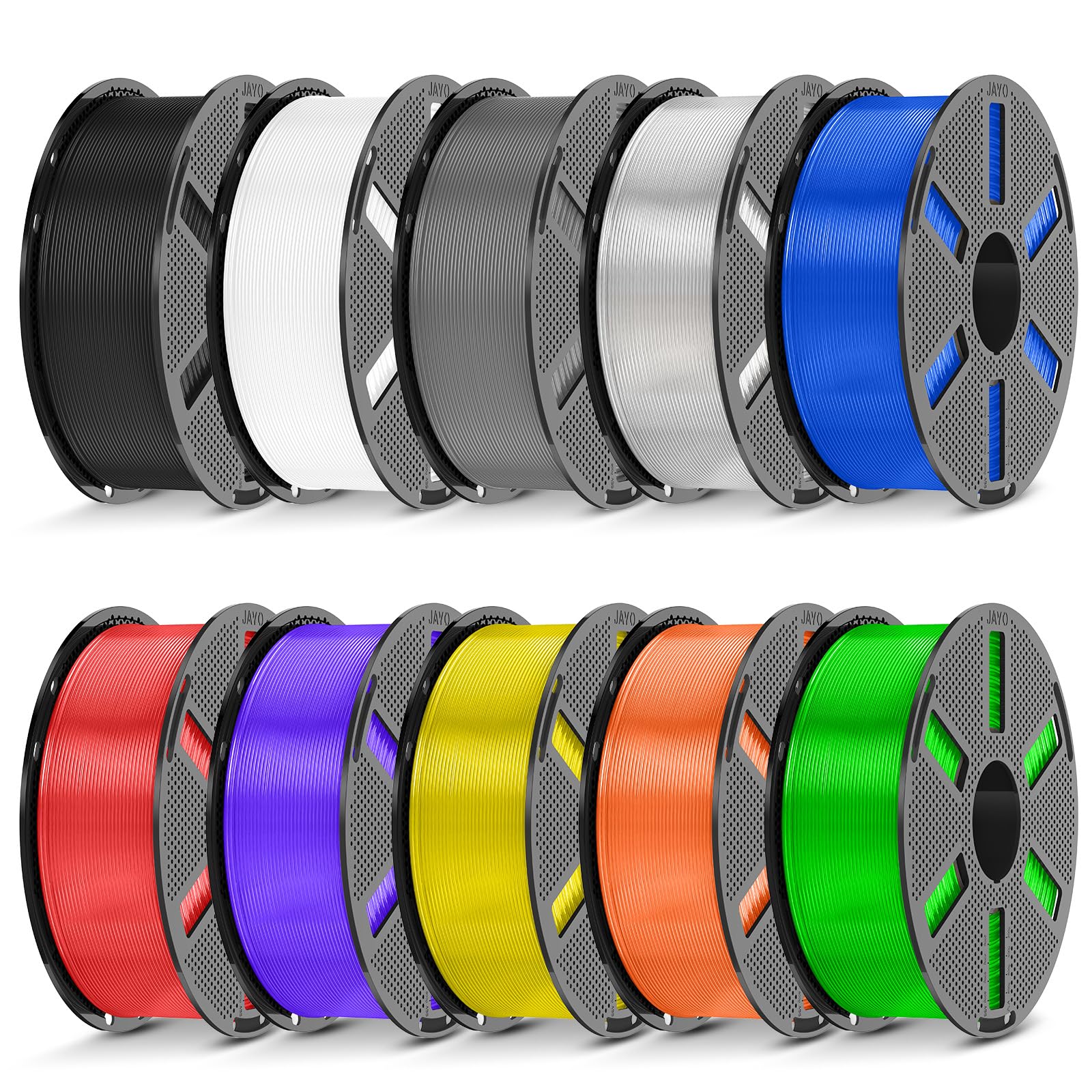 JAYO 10 Colors PLA Plus (PLA+) Filament Bundle 1.75mm