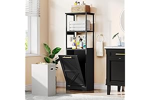 Hampton Style Laundry Hamper with Shelves