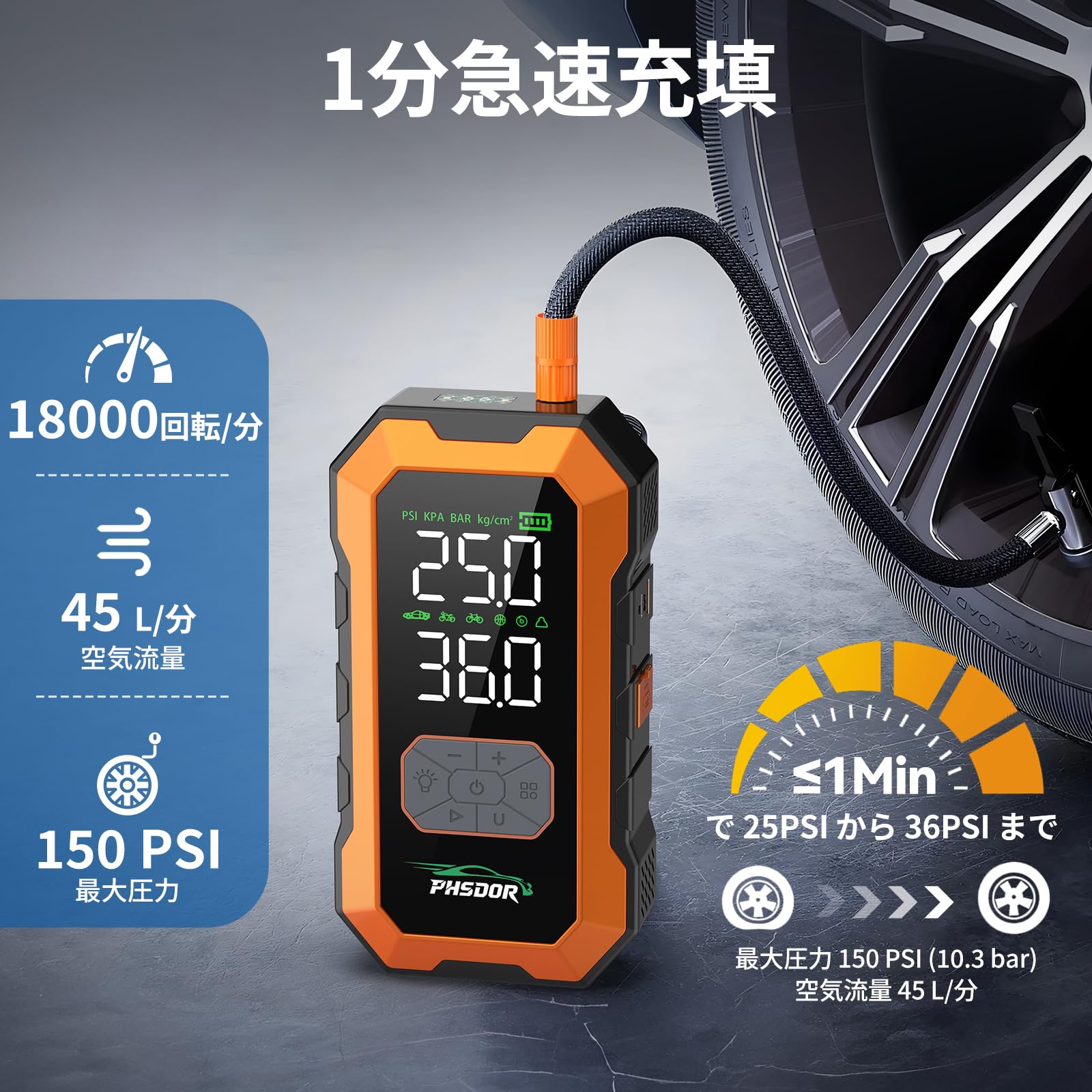 8000A車用ジャンプスターター 空気入れ付 25000mAh Amazon | ジャンプスターター 空気入れ 8000A 25000mAh 車用エンジン