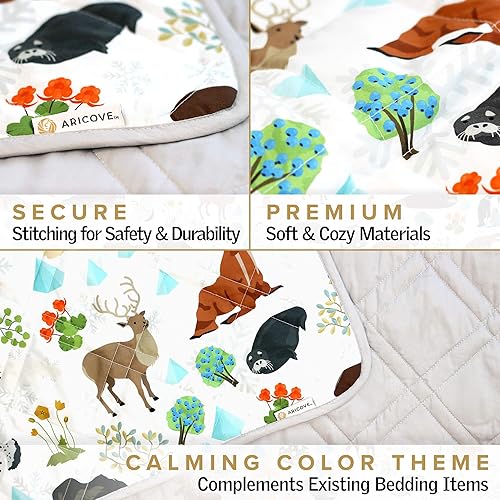 Miniatura 3 de Manta con peso para niños, 7 libras, tamaño individual pequeño para niños en algodón suave, 40 x 60 pulgadas, lavable a máquina, grisanimales de