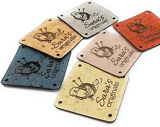 Unique cork leather labels, personalized leather labels, custom clothing labels made from vegan eco friendly sustainable cork leather, 25 pc