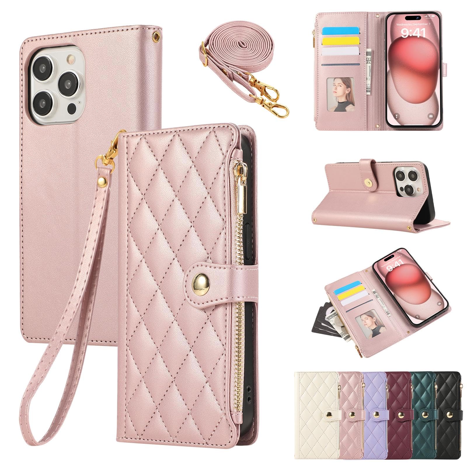 Amazon.com: RNOZX for iPhone 12ProMax Crossbody Zipper Cards