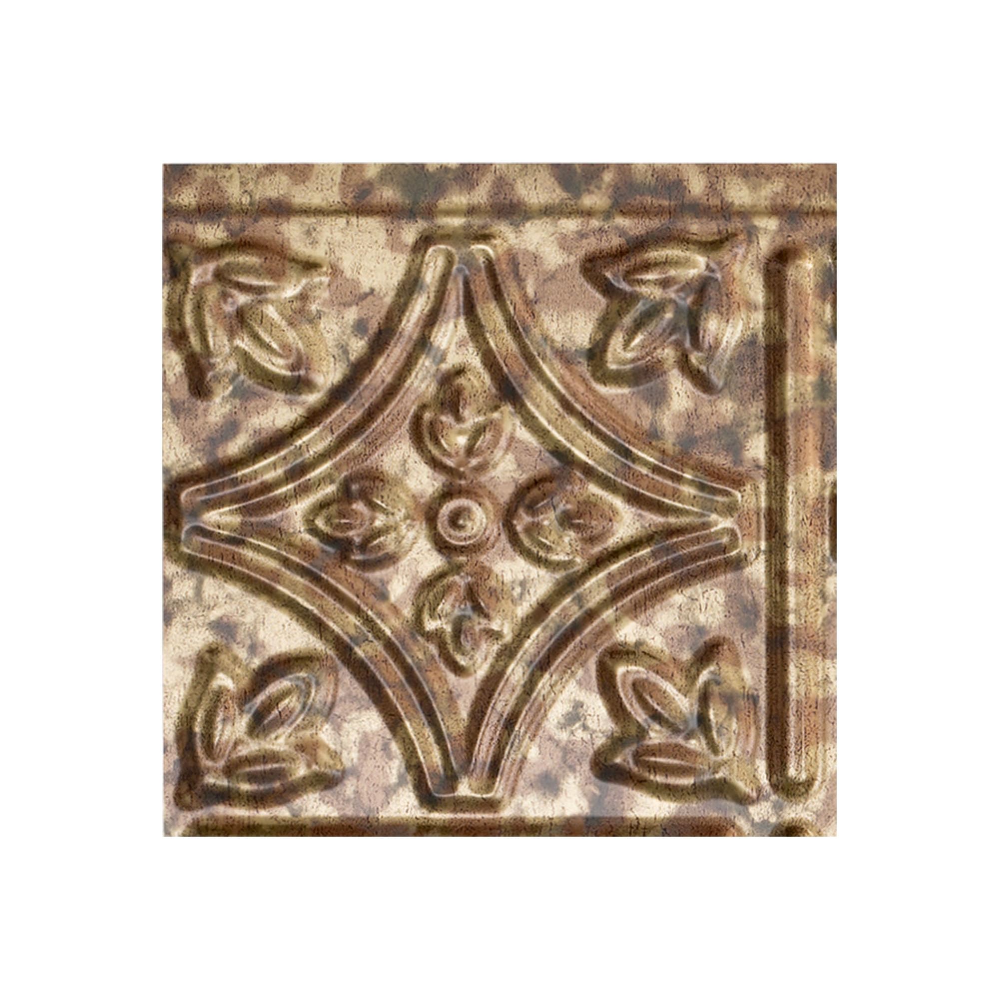 Fasade Easy Installation Traditional 1 ed Copper Backsplash Panel for Kitchen and Bathrooms (6" x 6" Sample)