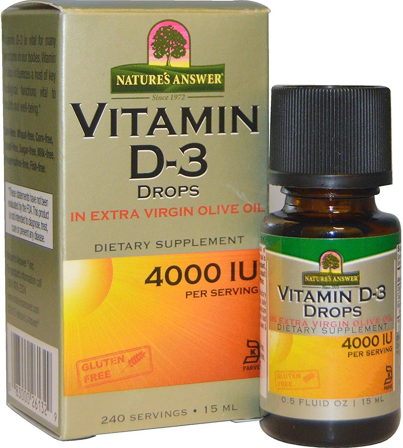 Vitamin D-3 Drops, 4000 IU, 0.5 oz (Paquete de 5)