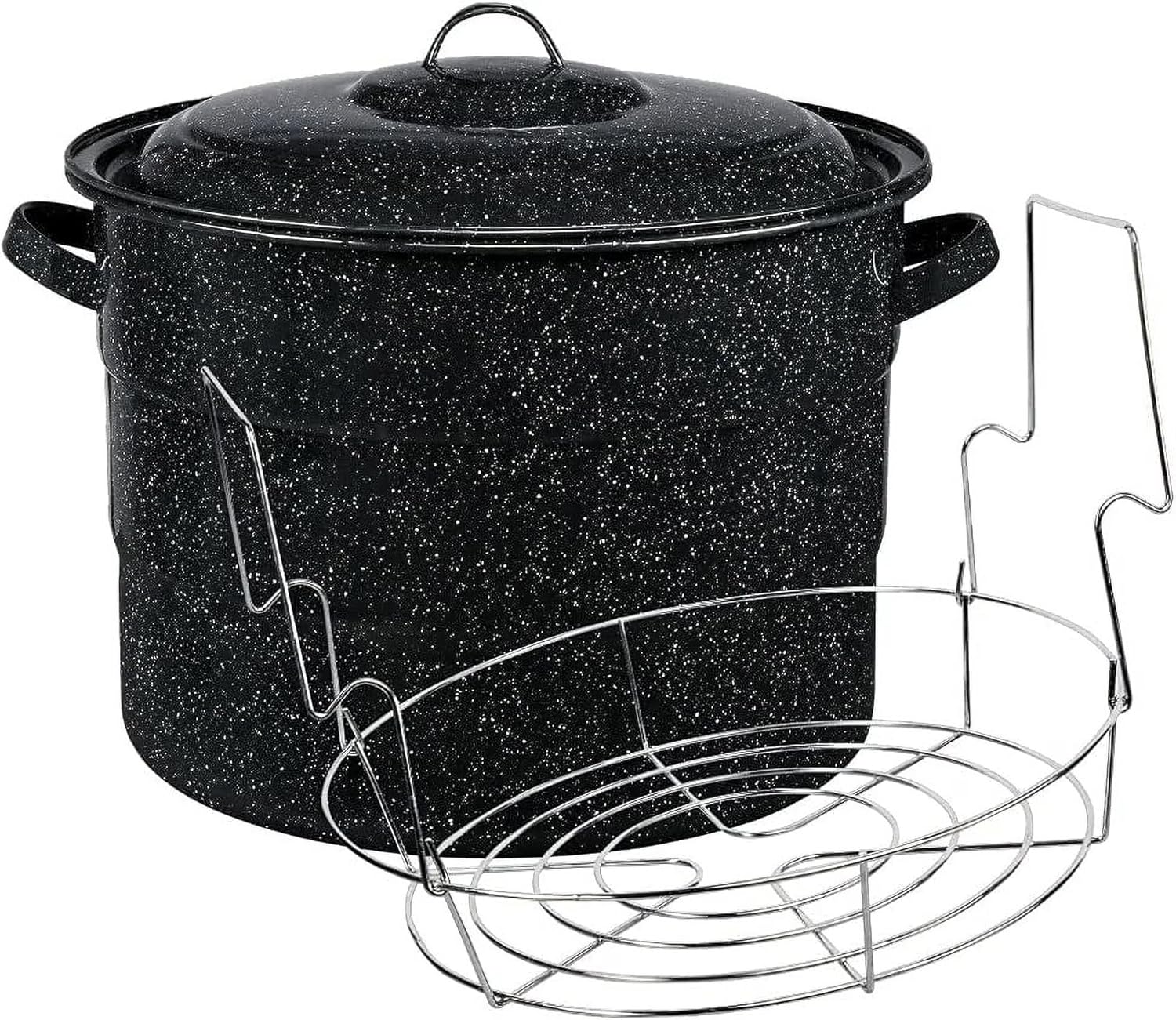 21.5 Quart Water Bath Canner - Large Enamel Canning Pot with Included Rack, Food-Grade Canning Supplies for Jam, Salsa, Pickles & Home Preservation