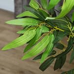 Outsunny 6FT Artificial Bamboo Trees Set of 2, Faux Greenery Plants, Decorative Trees in Nursery Pot for Indoor Decor