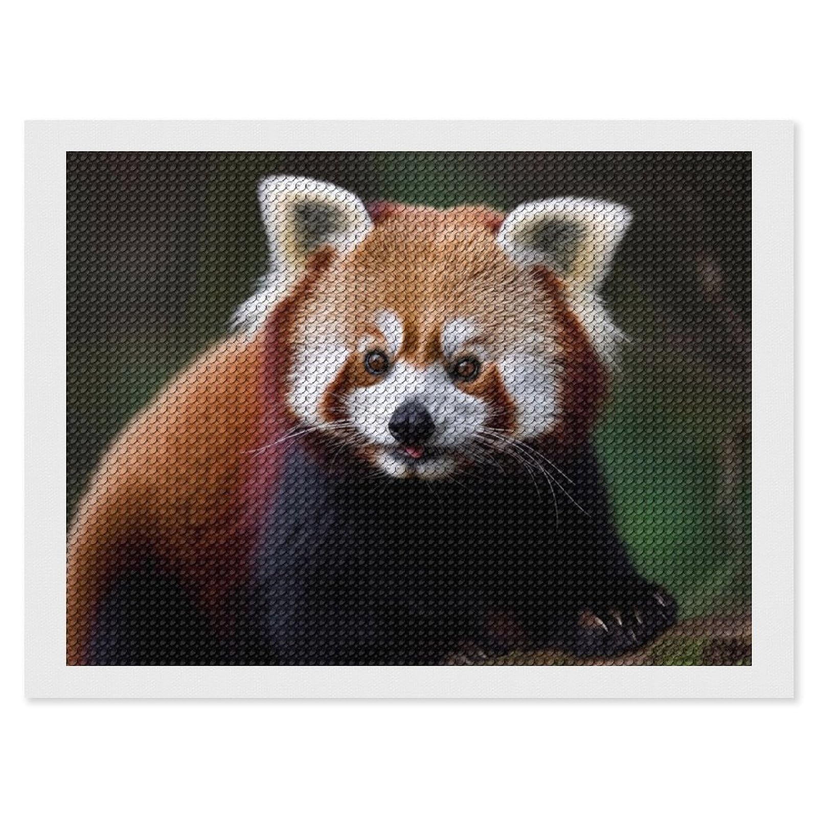 Animal Red Panda Diamond Art Kits for Adults, DIY 5D Diamonds Painting Kits for Beginner, Round Full DrillDiamond Dots Painting, 12"x16" Diamonds Pictures Gem Art and Crafts Wall Decor