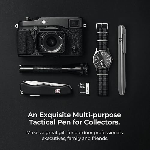 Miniatura 5 de MARKSMITH - Marcador permanente retráctil de titanio, escribe en cualquier superficie con este bolígrafo EDC con una sola mano  Bolígrafo EDC de