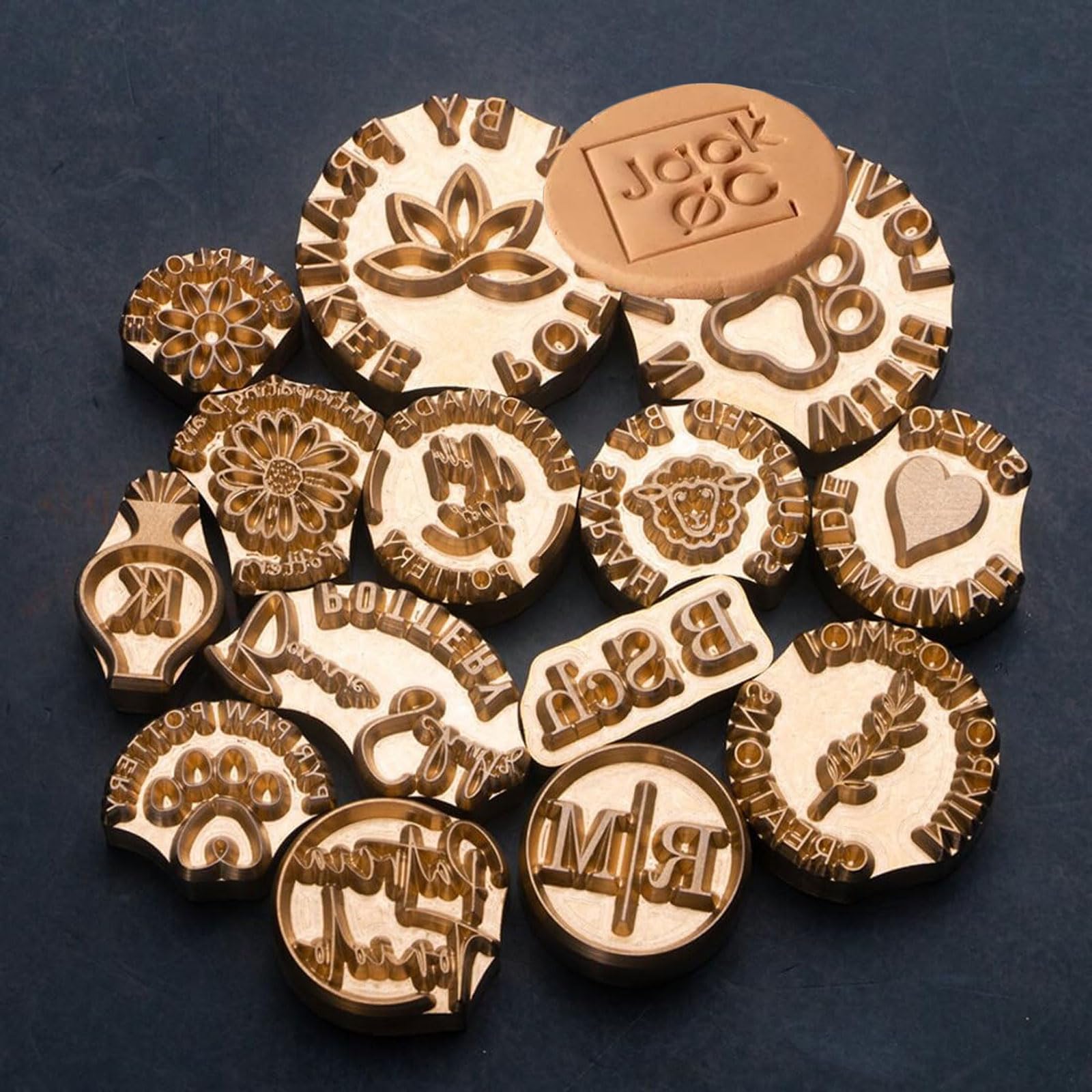 Timbro in argilla con logo personalizzato Timbro in ceramica personalizzato Timbro con firma Timbri in argilla iniziali personalizzati Strumenti in argilla per ceramica Kit timbro fai da te