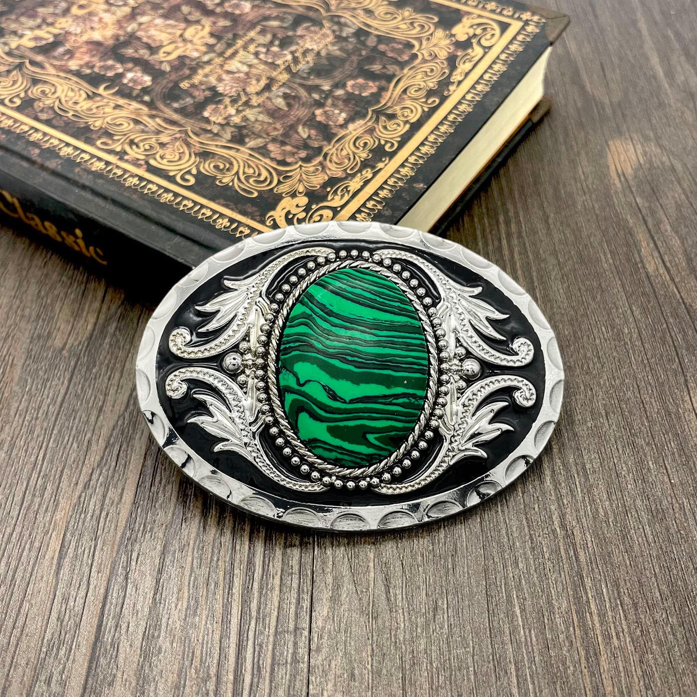 YOQUCOL Vintage American Western Cowboy Turquoise,Stone Belt Buckle for Men - Image 7