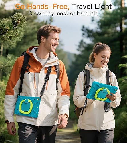 Miniatura 8 de BATYUE - Funda para iPad de 8 y 7 generación (iPad de 10.2 pulgadas) resistente con protector de pantalla, soporte giratorio, asa, soporte para tapa