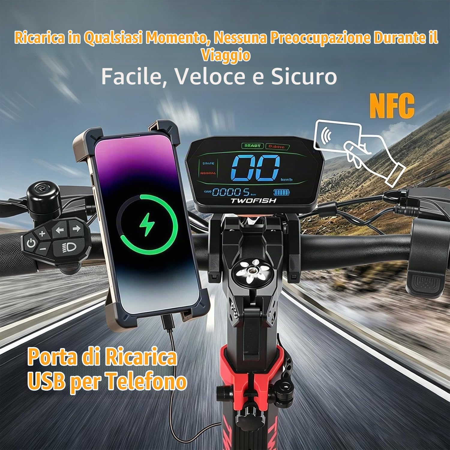 TW4PRO Monopattino Elettrico Pieghevole, 60V 23Ah, 45-60Km di Autonomia | Limite Di Velocità Sbloccabile, Display Ad Alta Definizione, Pneumatici 11", Sblocco NFC, Doppia Sospensione&Freno a Disco