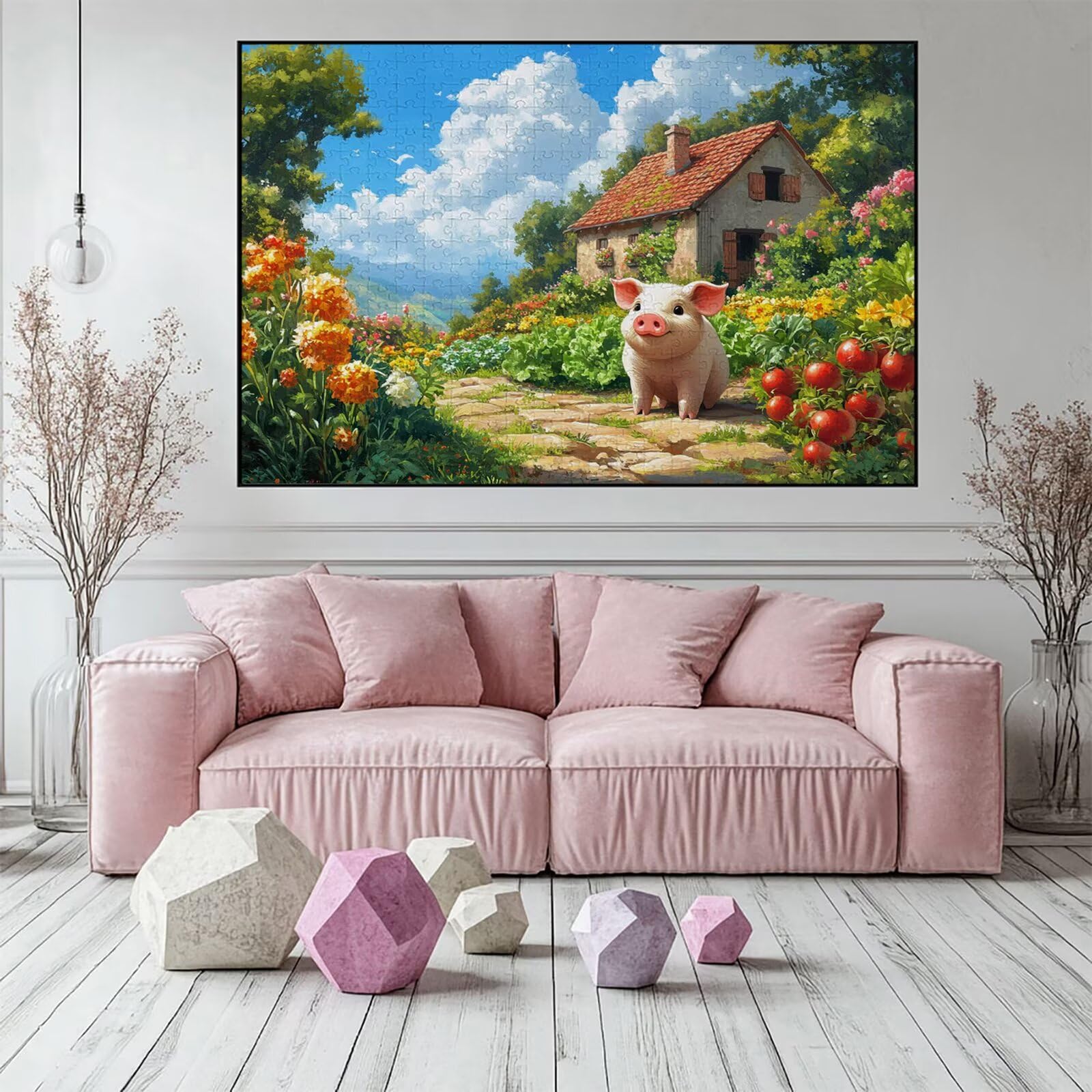 Puzzle 3000 elementów świnia puzzle dla dorosłych kabina 122 x 81 cm Unikalne rzemiosło klasyczne 3D drewniane układanka do rodzinnych gier aktywnych, układanka do samodzielnego wykonania nawet do