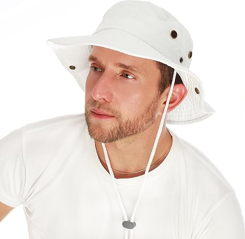 Miniatura 1 de The Hat Depot - Sombrero de safari, de algodón lavado a la piedra, de ala ancha, plegable, doble cara y sombrero de pesca