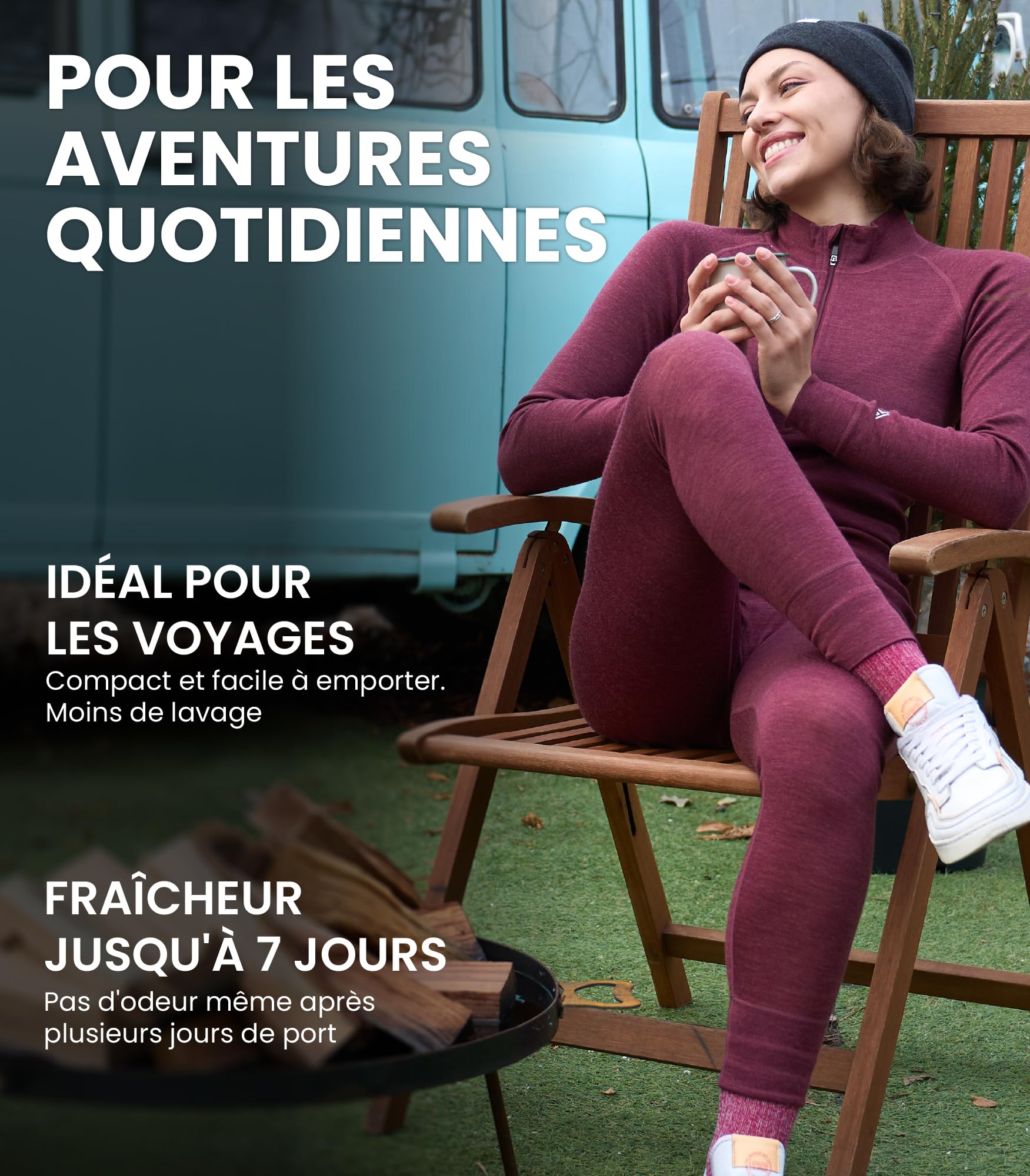 Merino.tech Laine Merinos Pantalon Femme - Leggings Thermique Femme 100% Merino Wool Lourd, Moyen, Léger avec Chaussettes