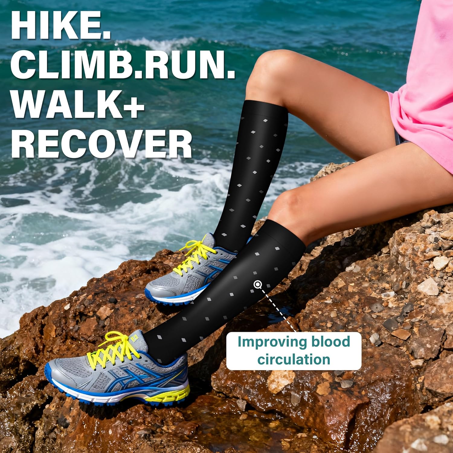 Acture 6 Pack Compression Socks for Women and Men - Knee High for Medical, Running, Nurses, Travel - Image 5