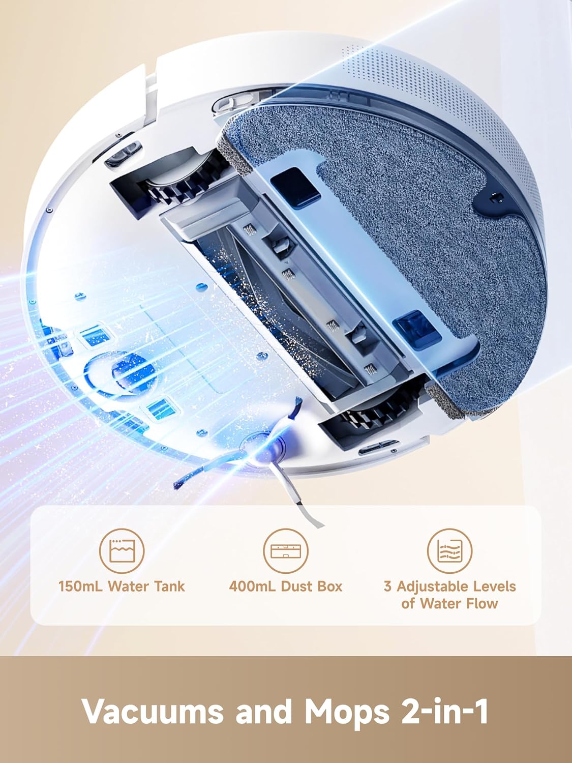 DREAME C20 Plus Robot Vacuum, 90 Days Self-Emptying Robot Vacuum and Mop Combo, 6000Pa Suction Robotic Vacuum, LiDAR Navigation, APP/Voice Control, Robot Vacuum Cleaner for Pet Hair/Carpet/Hard Floor - Image 3