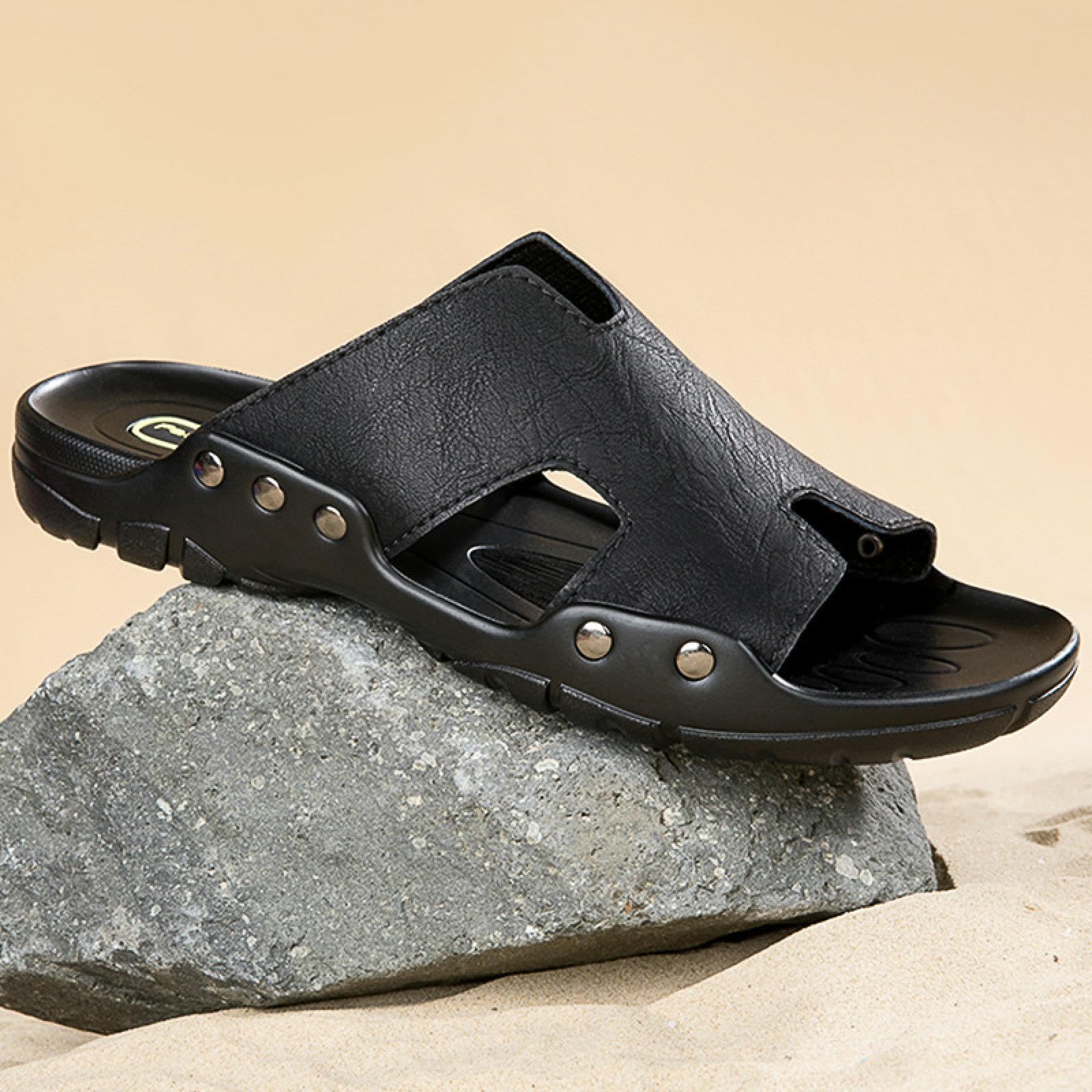 Pantuflas Sandalias De Verano Talla Grande para Hombre, Chanclas -negro-50