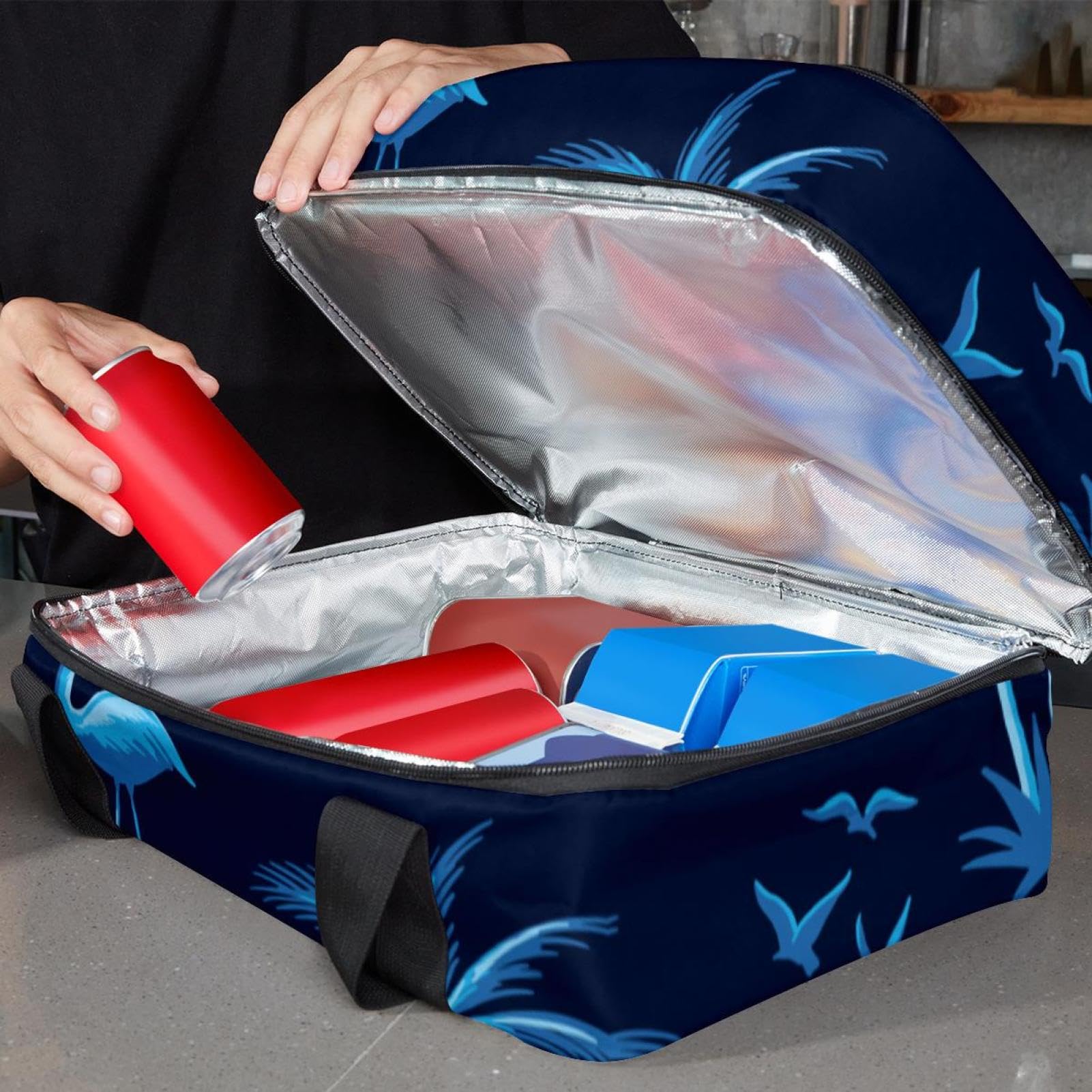Grand sac à déjeuner isotherme pour homme et femme, double couche, étanche, étanche, réutilisable, sac fourre-tout pour le travail, l'école, le pique-nique, la plage, le camping, les voyages,