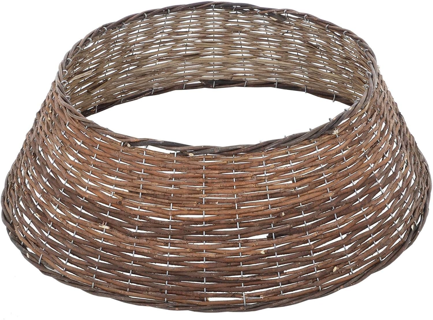 Mr Crimbo Christmas Tree Skirt Natural Willow Basket Stand