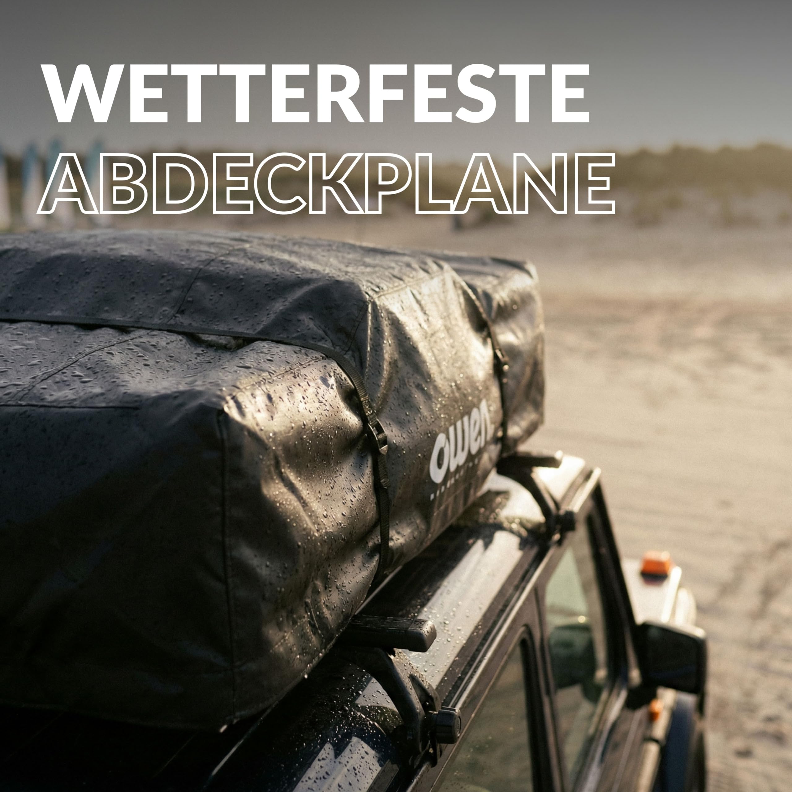Owen Dachzelt Two Olivgrün | Autodachzelt für 2 Personen + 1 Kind | 140 x 240 cm Liegefläche | Wetterfest & robust | Inkl. Matratze & Leiter | Mit oder ohne Vorzelt