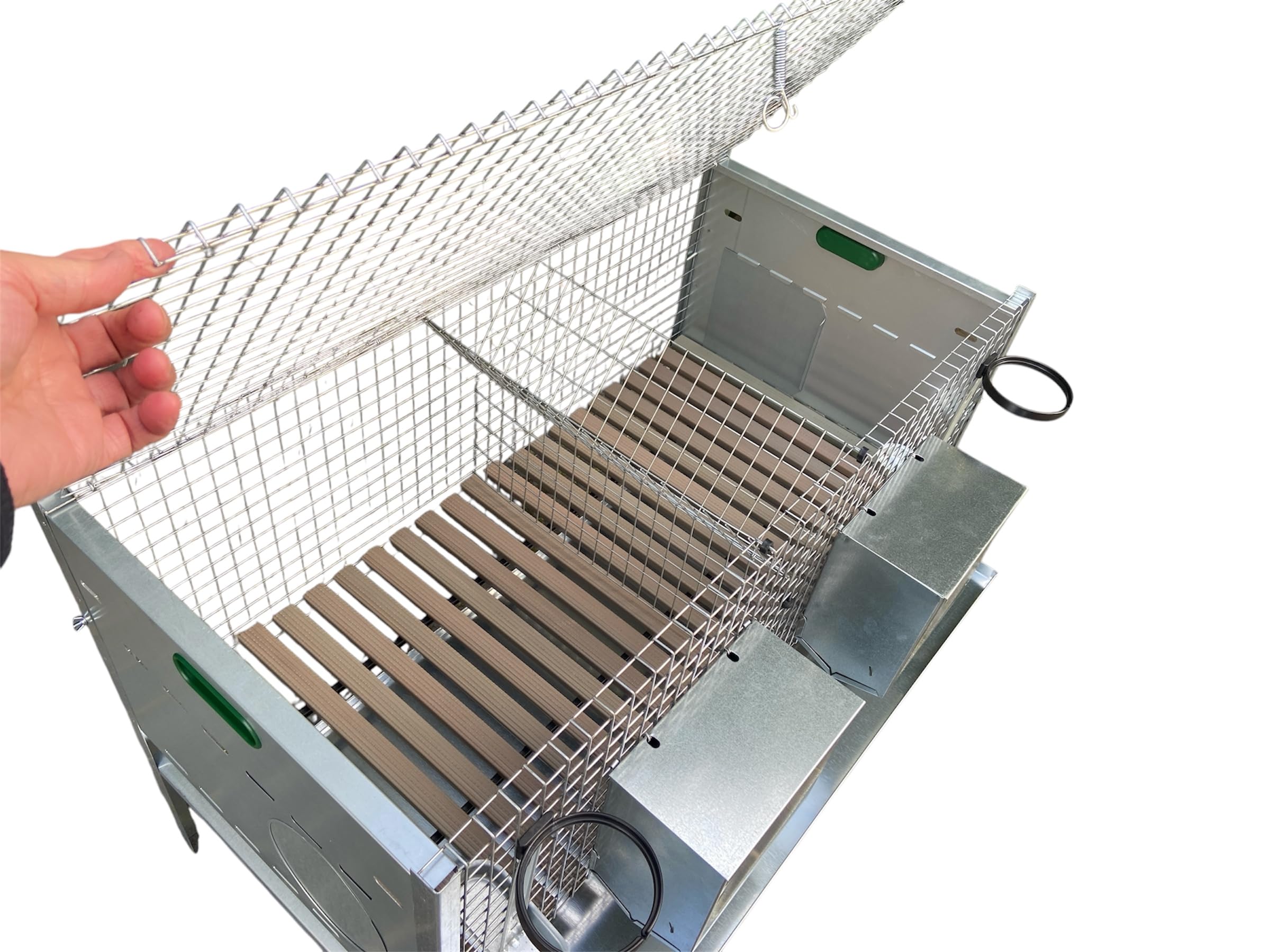 Conigliera gabbia per conigli zincata 100x55x70