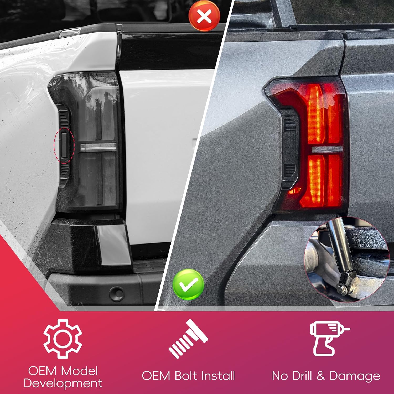Tailgate Assist Shock for Toyota Tacoma 2024 2025 2026, No-Drill Tailgate Shocks,Tail Gate Shock Kit for Easy Opening, 2024 2025 2026 Toyota Tacoma Accessories